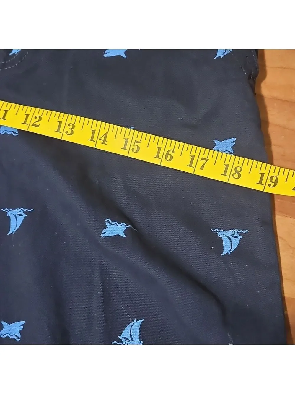Faded Glory Boys’ Navy Blue Chino Shorts with Nautical Print  Size 12 Summer Kid